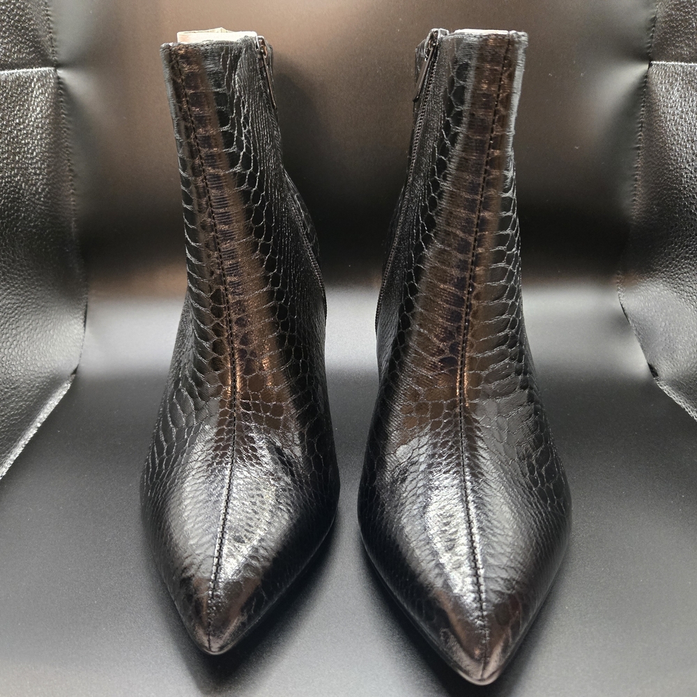 Torrid Black Snakeskin Ankle Boots, Wide Calf, 3" Heel, Women Size 9W